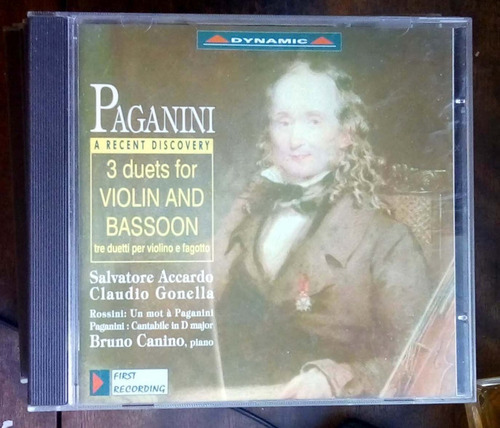 Paganini - A Recent Discovery - 3 Duets For Violin And Bas 