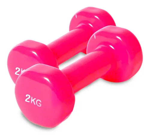 Set Mancuernas 2Kg Vinilo Antideslizante Fitness GENERICA