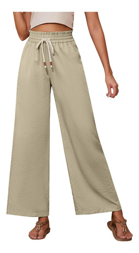Pantalón De Cintura Alta, Elástico, Cómodo, Cinturón Ancho