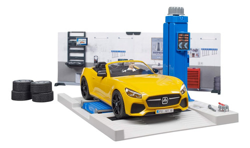 Miniatura Mercedes Com Oficina E Mecânico E Ferramentas