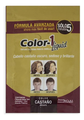 Tintura Cubre Canas 5 Minutos Color1 Brillo Hidratación Plex