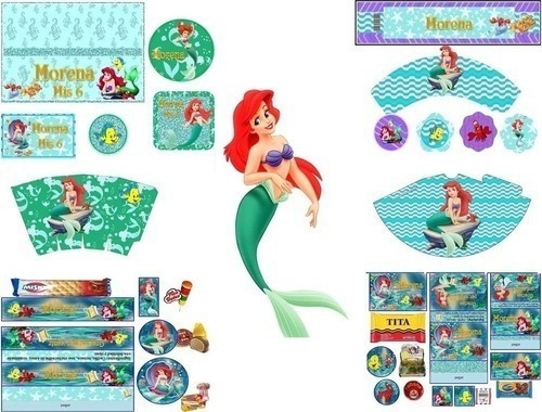 Kit Imprimible Para Tu Fiesta De La Sirenita Ariel