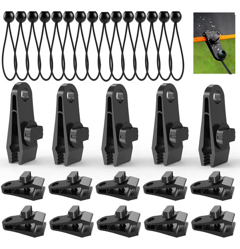 Clips De Lona Con Bolas Elásticas - 30 Unidades