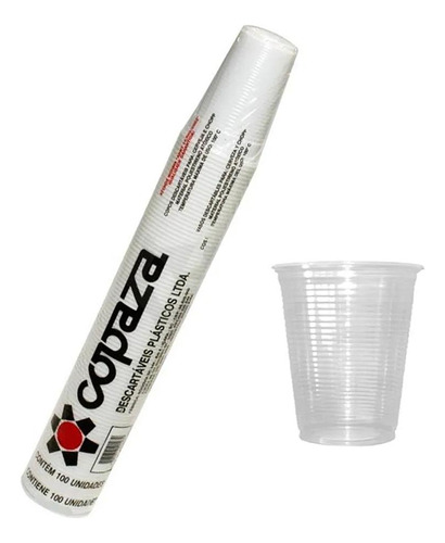 Copo 180ml Descartavel Plastico Agua Copaza C/2500 Transpare