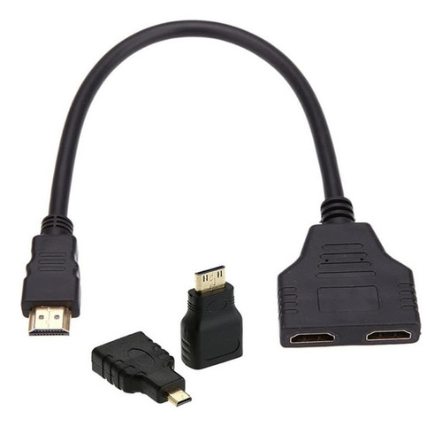 Nfhk Hdmi A Hdmi Dual Hembra Y Splitter Switch Cable Adaptad