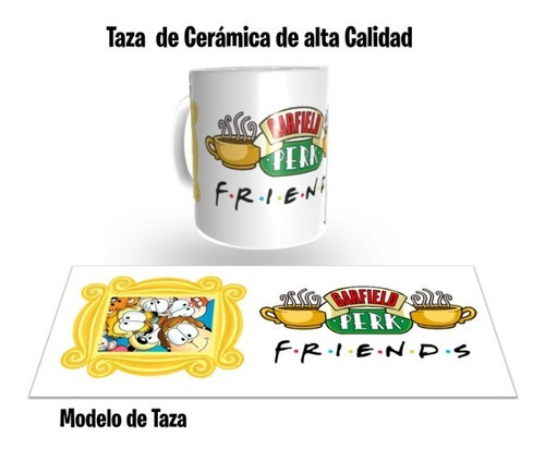 Taza De Ceramica 320 Ml, Modelo, Garfield Friends