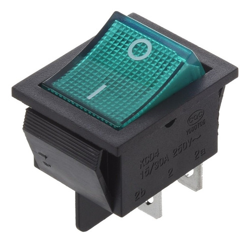 2x Pack Interruptor On-off Kcd4 16a (2 Pos 4 Pin Verde)