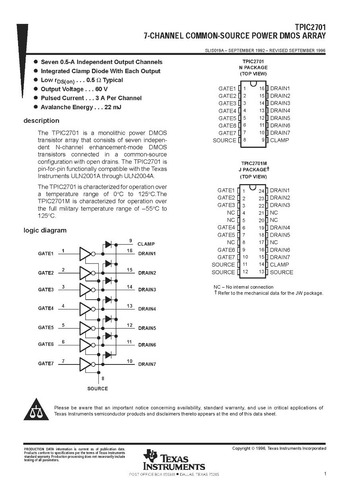 Tpic2701, Integrado Tpic2701, Dmos Uln2003_2004 (pack X2)