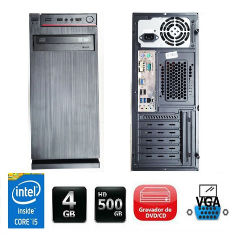 Computador Cpu Hp Desktop Intel Core I5 4gb 500gb - Novo
