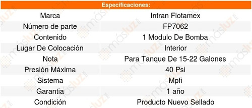 Modulo Bomba Gasolina Dodge Dakota 5.2l V8 94 A 95 Intran
