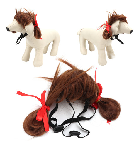 Peluca De Perro Para Mascotas, Banda Ajustable De Halloween