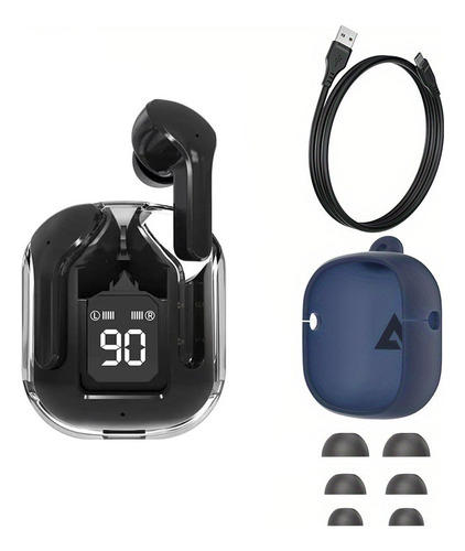 Audífonos In-ear Digitales 5.3 Con Bluetooth Color Negro Luz Blanco