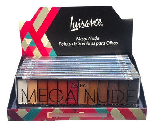 Paleta De Sombra 12 Cores Mega Nude Luisance Box C/12 Unid Sombra Multicolor