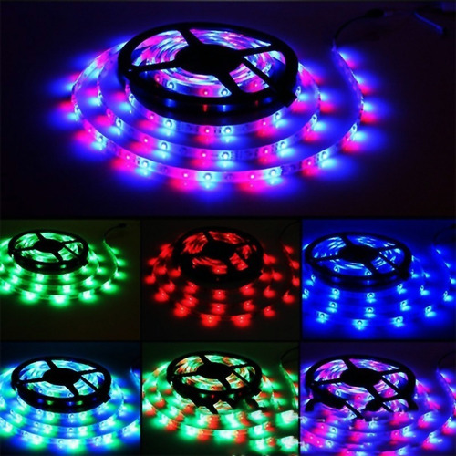 Imagen 5 de 10 de Rollo De Tira Led Multicolor Rgb 10 M Luces De Decoración
