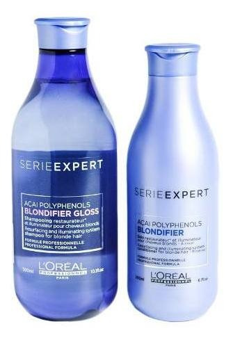 Kit Loreal Blondifier Gloss Shampoo 300ml + Enjuague 200ml
