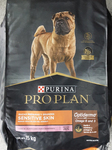 Imagen 1 de 1 de Pro Plan Adulto Sensitive Skin 15 Kilos