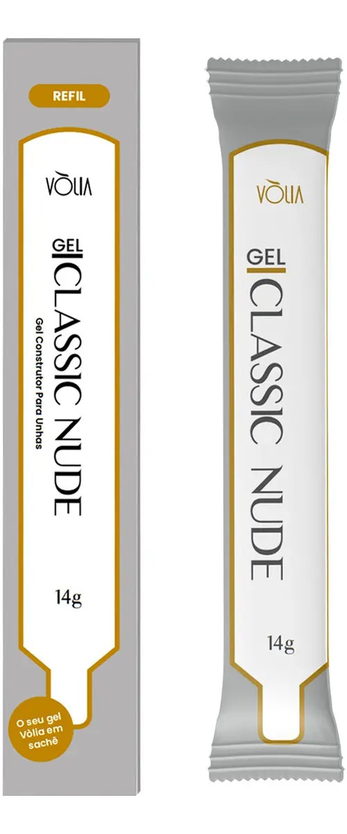 Refil Sachê Gel Para Unhas Vólia Classic Nude 14g