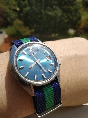 + Bonito Relógio Seiko Azul Automático 7009