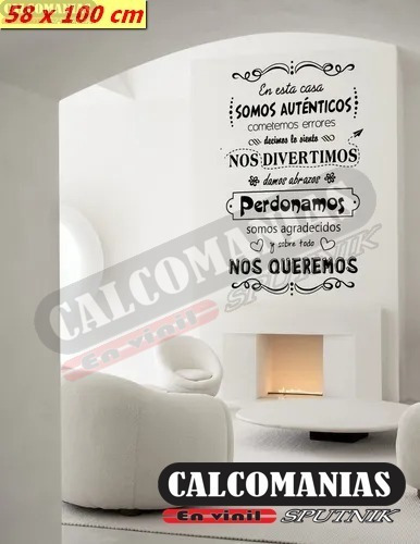 Vinilos Decorativos Para Pared En Esta Casa Somos Autenticos