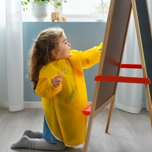 Imagen 6 de 6 de Delantal Infantil Bata Mandil Manga Larga Ultra Resistente