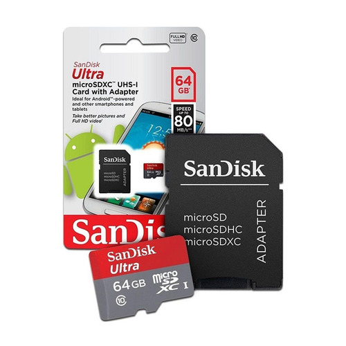 Cartão Micro Sd 64gb Ultra 80mb Classe 10 - Sandisk