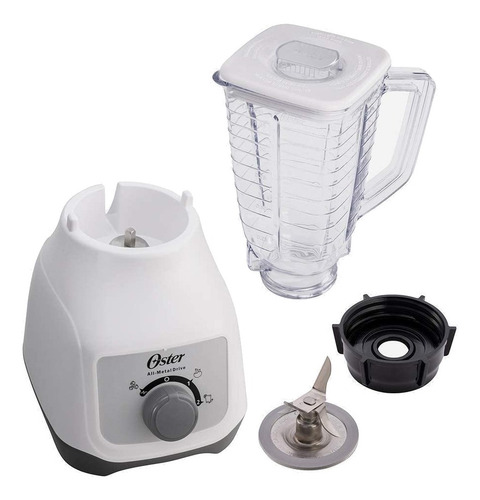 Imagen 2 de 3 de Licuadora Oster BLSTKAP 1.25 L blanca con vaso de plástico 127V