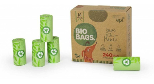 240 Bolsas Biodegradable  En Rollos Ecologicas Fecas Perro