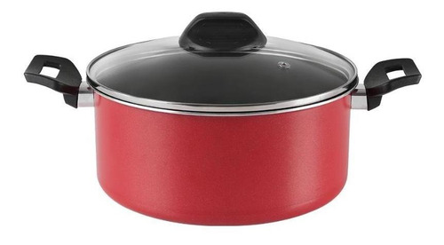 Cazuela con tapa de ajo, diámetro 24 x 11 cm, 4,3 l, Brinox, 24 x 11 cm, 4,3 l, color rojo