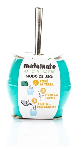 Imagen 6 de 9 de 12 Mates Viajero Metamate Plastico Bombilla Antivuelco Mayor