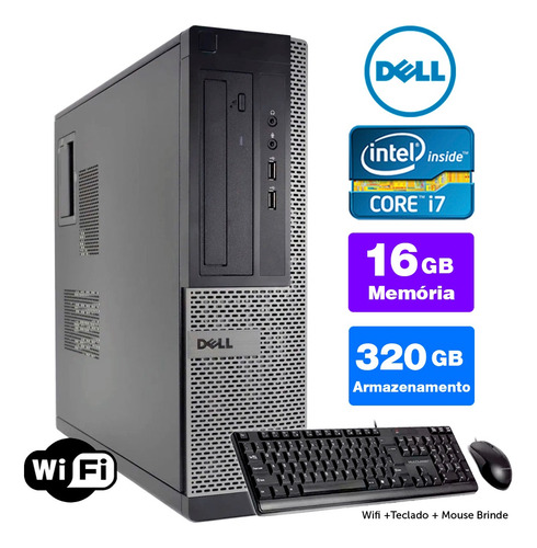 Desktop Usado Dell Optiplex Int I7 2g 16gb 320gb Brinde