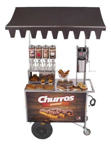 Carrinho Churros Gourmet Top Masseira Engrenag 4 Doceiras R2