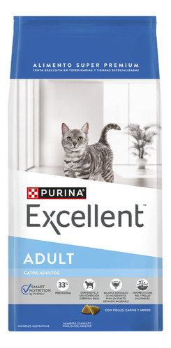 Excellent Cat / Gato Adulto X 3 Kg + Envio Zn Happy Tails