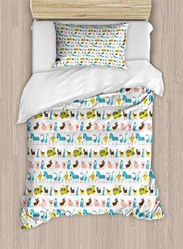 Fundas Para Edredones - Ambesonne Animal Duvet Cover Set, Do