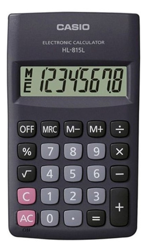 Calculadora de bolsillo Casio 21722 HL-815l negra de 8 dígitos