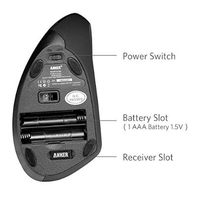 Ratón Óptico Ergonómico Anker 2.4g Vertical 800/1200/1600 Dp
