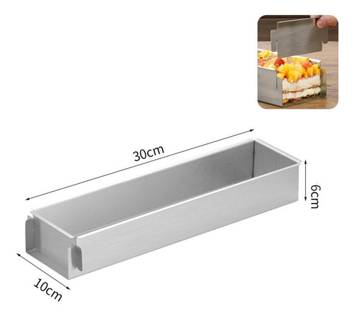 Molde Rectangular Para Tiramisú, Molde Extraíble Para