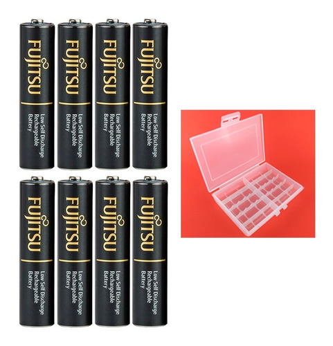 8 Pilhas Aaa Palito Fujitsu 900mah Hr-4uthc Eneloop Pro Case