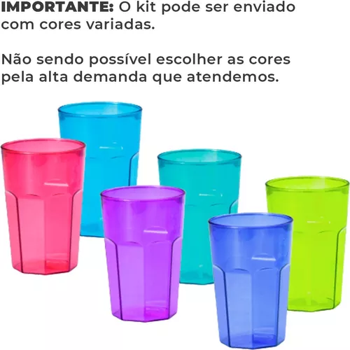 Jogo Copo Cylinder Agua E Suco Vidro 300ml - Kit 6 Unidades