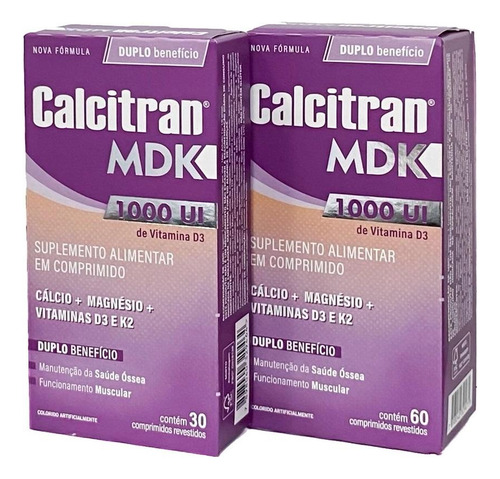 Kit Calcitran Mdk 1000ui Com 6un De 90 Comprimidos Cada