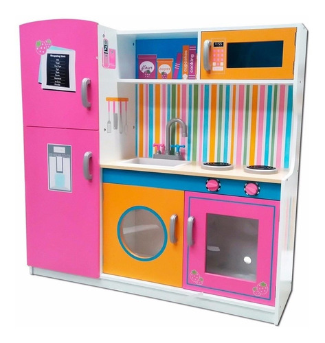 Imagen 3 de 9 de Cocina Grande Madera Infantil Niña + Regalo Peppa Pig El Rey