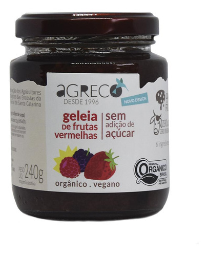 Geleia De Frutas Vermelhas Sem Adição De Açúcar Vd 240g