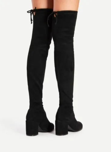 Botas Altas Gamuza Con Tac n Cuadrado Shein Cuotas sin inter s