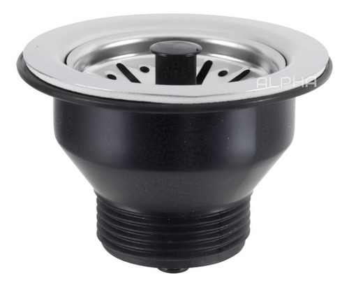 Válvula Americana Escoamento P/ Pia Cozinha 3.1/2 Aço Inox Acabamento Polido brilhante Cor Prateado