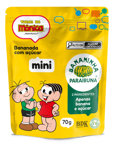 Mini Bananinha Tradicional Turma Da Mônica Paraibuna 70g