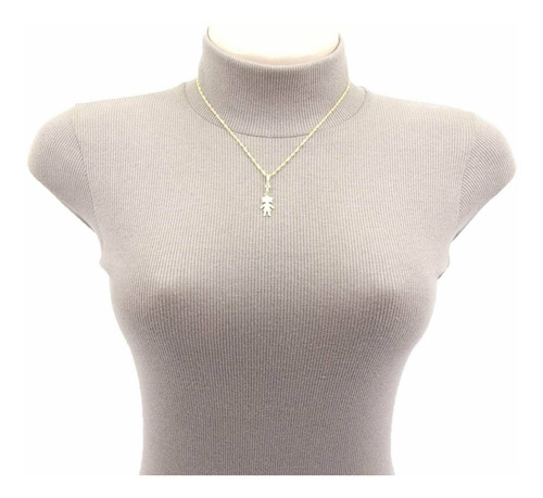Colar Dourado Menina Com Pedrinha