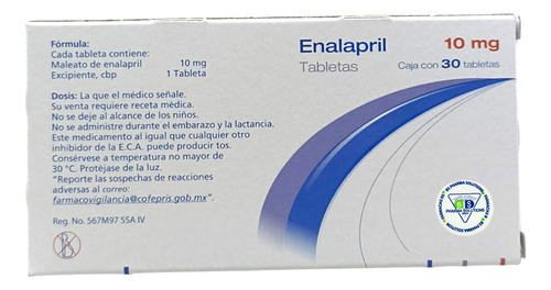 Enalapril 10 Mg C/30 Tabletas Psicofarma