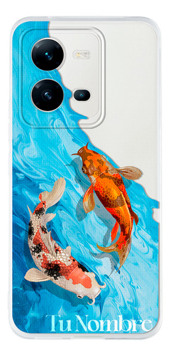 Funda Para Vivo Mujer Peces Koi Personalizado Con Tu Nombre