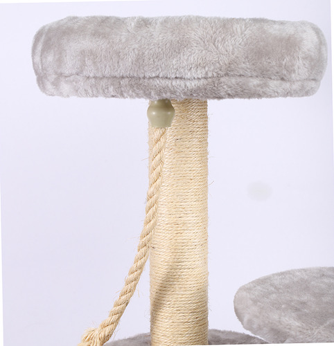Gimnasio Rascador Torre Para Gato Refugio 3 Color Gris Oscuro