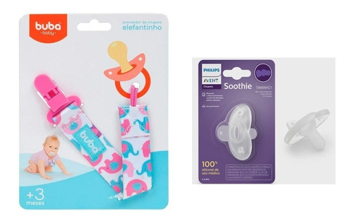 Chupeta Soothie 1und Philips Avent + Prendedor Buba Novo Op3