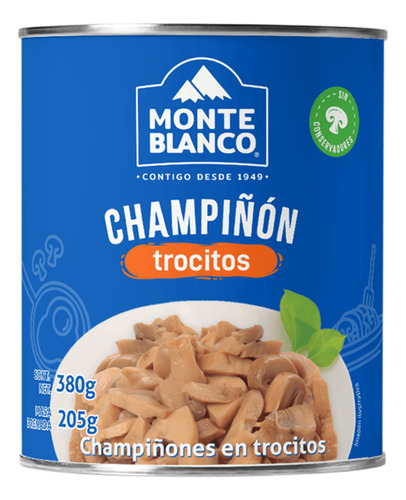 Champiñones En Trocitos. Monte Blanco. 380 G